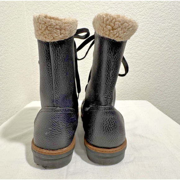 Womens Khombu Winter Boots Black Vegan Pebble Leather Size 8.5 Fleece Lined - Picture 9 of 10